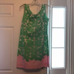 Lilly Pulitzer pink green floral dress Size 10